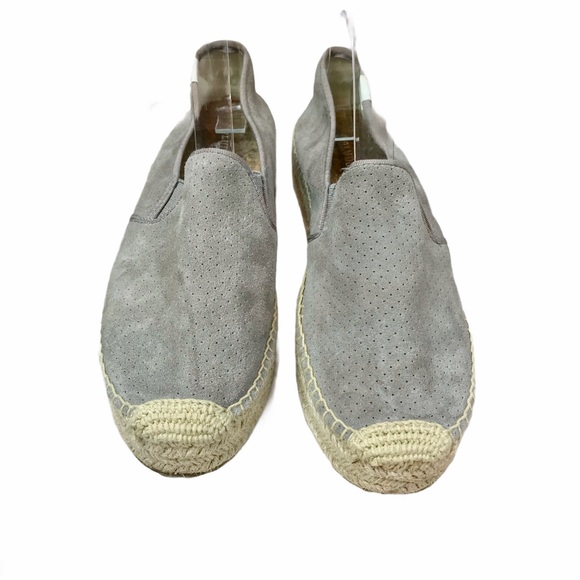 Soludos Leather Malibu Platform Gray Espadrille - Picture 1 of 8